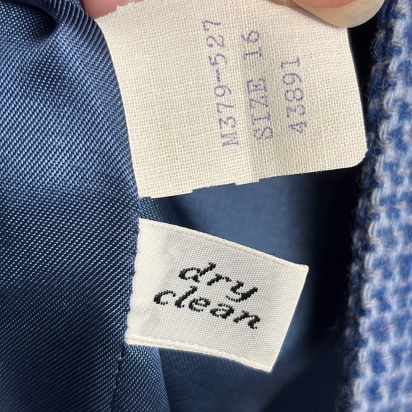 VTG Pendleton 100% Virgin Wool Blazer Jacket 16 Single Button Boxy Blue - Picture 4 of 6